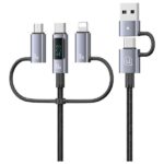 USAMS Cable 6in1 Fast charging 60W 1.2m Data Cable Digital dispay Aluminum Alloy Sufeng SJ71 Series