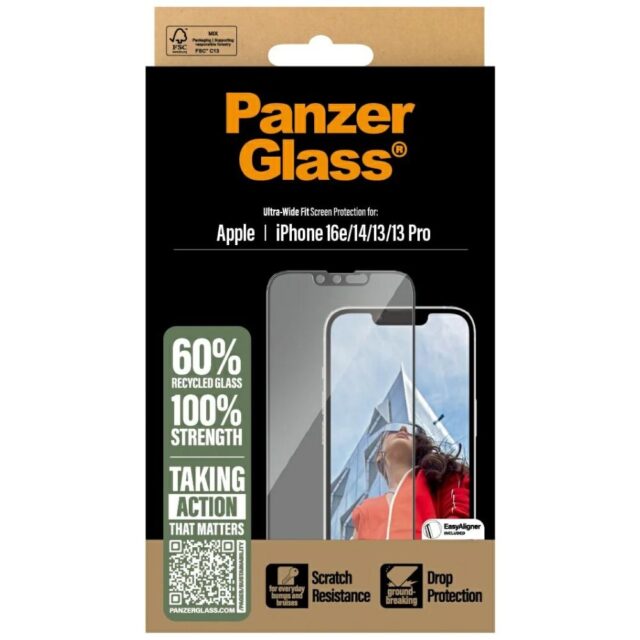Tempered glass PanzerGlass Ultra-Wide Fit for iPhone 16e/14/13/13 Pro - imagine 4