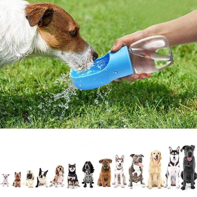 Extralink Portable Dog Cat Water Bottle Bowl 350 ml Travel Drink Dispenser - imagine 5
