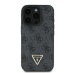 Guess GUHCP16XP4TDPK iPhone 16 Pro Max 6.9" black hardcase Leather 4G Triangle Strass MagSafe - imagine 3