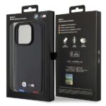 BMW BMHCP15L22PTDK iPhone 15 Pro 6.1" black Leather Stamp Tricolor - imagine 8