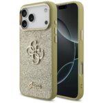Guess Fixed Glitter Big 4G Metal Frame case for iPhone 17 Pro Max gold