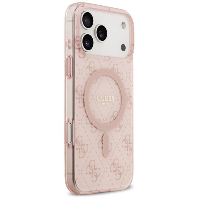 Guess IML 4G Background MagSafe Case for iPhone 17 Pro Max Pink - imagine 4
