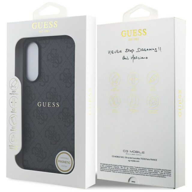 Case Guess 4G Ring Classic Logo MagSafe  Samsung Galaxy S25 Edge black - imagine 8