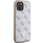 Guess GUHCP15SPG4GPH iPhone 15 / 14 / 13 6.1" white hardcase 4G Triangle Metal Logo - imagine 4