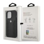 Case BMW BMHCP13LRSPPK iPhone 13 Pro / 13 6.1" black hardcase Leather Curve Perforate - imagine 8