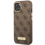 Guess GUHMP14MU4GPRW iPhone 14 Plus / 15 Plus 6.7" brown hard case 4G Logo Plate MagSafe - imagine 2