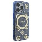 Guess GUHMP16XH4PYEEB iPhone 16 Pro Max 6.9" blue hardcase IML Peony On 4G Background Magsafe - imagine 4
