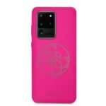 Guess GUHCS69LS4GFU S20 Ultra G988 fuchsia hard case Silicone 4G Tone On Tone - imagine 3