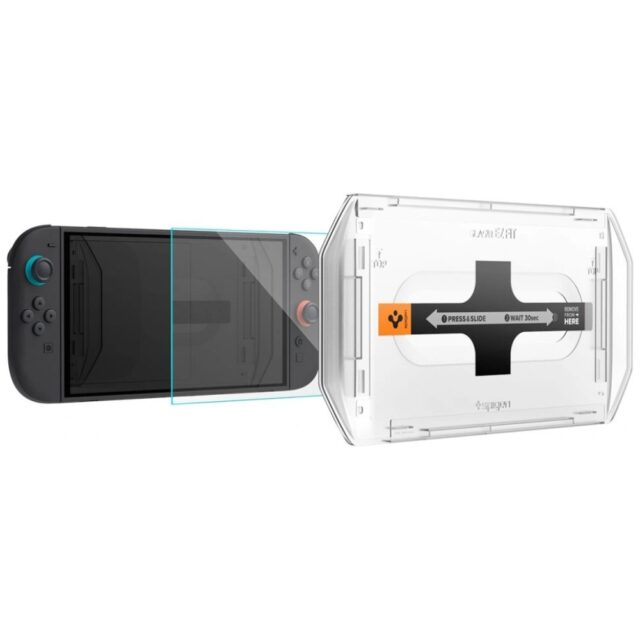 Tempered glass Spigen Glas.TR EZ FIT for Nintendo Switch 2 (2pcs) - imagine 4