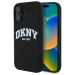DKNY DKHMP16SSNYACH iPhone 16 6.1" black hardcase Silicone White Printed Logo MagSafe