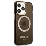 Guess GUHMP13XHTCMK iPhone 13 Pro Max 6,7" black hard case Gold Outline Translucent MagSafe - imagine 4