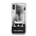 Karl Lagerfeld KLHCPXCHPEEBK iPhone X black hard case Liquid Glitter - imagine 2