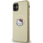 Hello Kitty HKHMN61PGHCKD iPhone 11 / Xr 6.1" Gold Hardcase Leather Kitty Head MagSafe - imagine 2