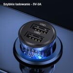 USAMS car charger C31 3A 2xUSB-A Fast Charge blue CC162CC02 (US-CC162) - imagine 7