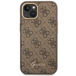 Guess GUHCP14MHG4SHW iPhone 14 Plus/ 15 Plus 6.7" brown hard case 4G Vintage Gold Logo - imagine 3