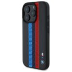 BMW BMHMP16X23PUPTK iPhone 16 Pro Max 6.9" black hardcase M Perf. Tricolor Printed Stripes - imagine 2