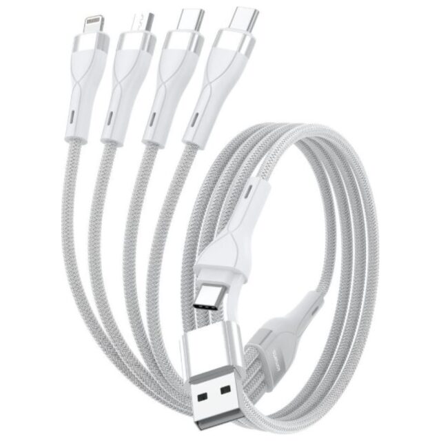 Kabel USB-C/USB-A 4smarts 4w1 1.2m biały - imagine 2