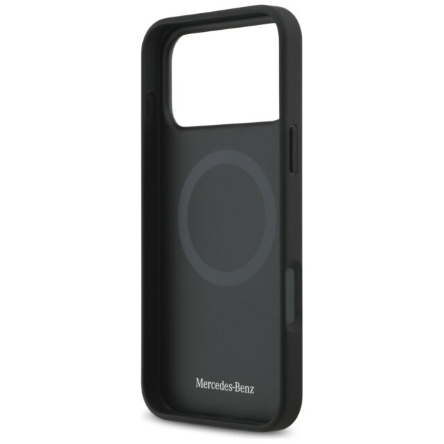 Mercedes Leather Large Laurel Leave MagSafe Case for iPhone 17 Pro Max Black - imagine 7