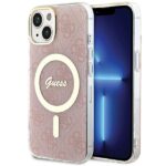 Guess GUHMP15SH4STP iPhone 15 / 14 / 13 6.1" pink hardcase IML 4G MagSafe
