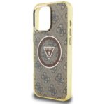 Case Guess IML Metal Glitter 4G Circle Triangle MagSafe for Phone 16 Pro brown - imagine 6