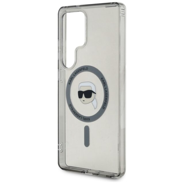 Case Karl Lagerfeld Button Karl Head Printed Logo MagSafe Samsung Galaxy S25 Ultra black - imagine 6