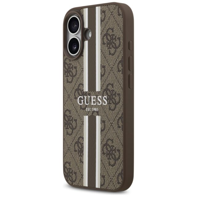 Case Guess 4G Printed Stripes MagSafe for iPhone 17 brown - imagine 2