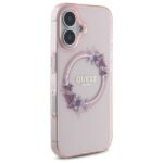 Guess GUHMP16SHFWFCP iPhone 16 6.1" pink hardcase IML Flowers Wreath MagSafe - imagine 4