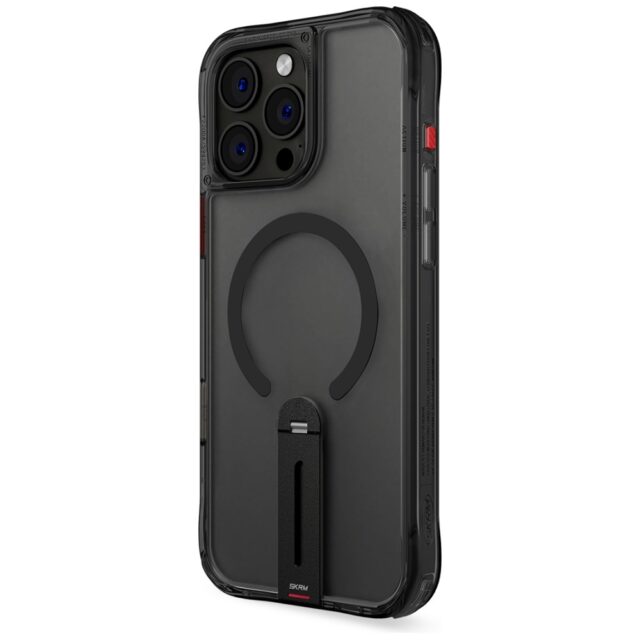 Case Skinarma Helix for iPhone 16 Pro Magnetic Charging 360 Rotating Stand black - imagine 3