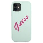Guess GUHCP12SLSVSBF iPhone 12 mini 5,4" blue fuschia hardcase Silicone Vintage - imagine 3