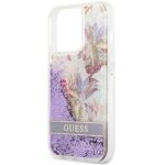 Guess GUHCP13LLFLSU iPhone 13 Pro / 13 6,1" purple hardcase Flower Liquid Glitter - imagine 6
