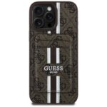 Case Guess 4G Stripes with wallet Magsafe for iPhone 16 Pro Max brown - imagine 2
