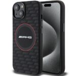 AMG AMHMP15S23SMRK iPhone 15 / 14 / 13 6.1" black hardcase with Silicone Carbon Pattern and MagSafe