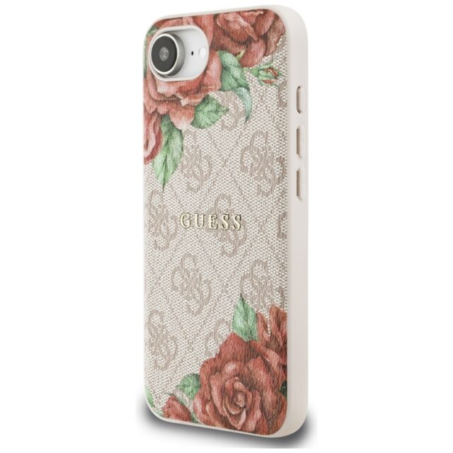 Case Guess 4G Flowers Print MagSafe for iPhone 16e pink - imagine 2