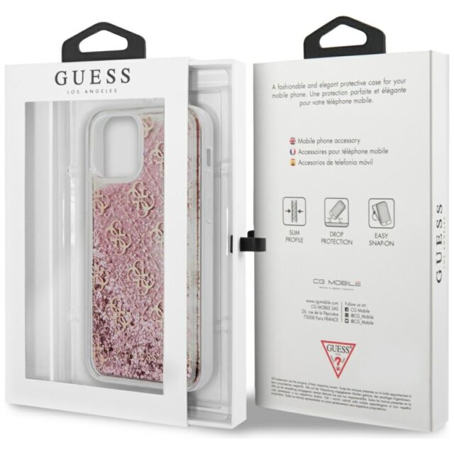 Guess GUHCP12LLG4GSPG iPhone 12 Pro Max 6,7" pink hardcase 4G Liquid Glitter - imagine 6