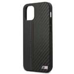 BMW BMHCP12SMCARBK case iPhone 12 mini 5.4" black hardcase M Collection PU Carbon Stripe - imagine 5
