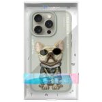 Nimmy case iPhone 15 Pro 6.1" gray Glasses Cool Dog - imagine 9