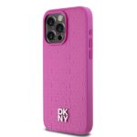 DKNY DKHMP15XPSHRPSP iPhone 15 Pro Max 6.7 inch pink hardcase Leather Monogram Pattern Metal Logo Ma - imagine 2