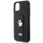 Karl Lagerfeld KLHCN61GSACHPK iPhone 11/ Xr 6.1" black hardcase Gripstand Saffiano Choupette - imagine 6