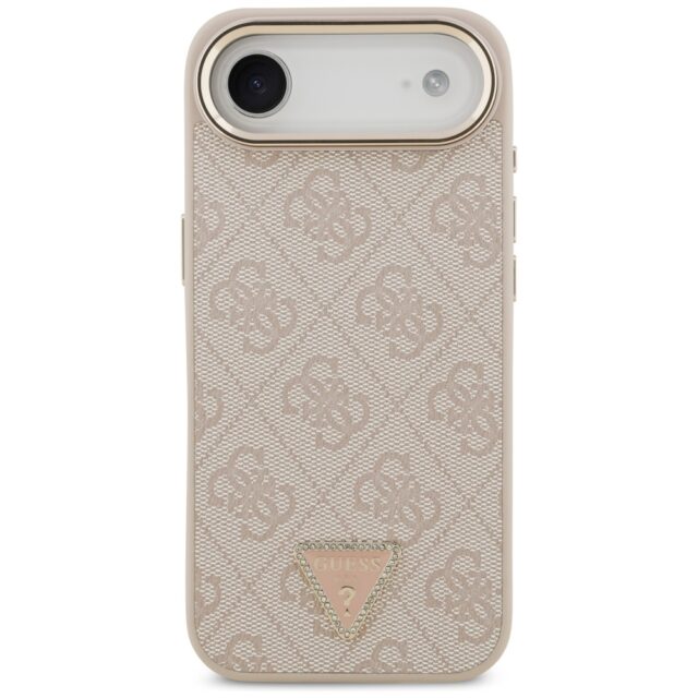 Case Guess 4G Triangle Logo MagSafe for iPhone Air pink gold - imagine 3