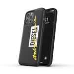 Diesel Moulded Case Embroidery iPhone12 Pro Max czarno-limonkowy/black-lime 42508