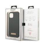 Guess GUHMP13MSBPLA iPhone 13 / 14 / 15 6.1" khaki hard case Silicone Logo Plate MagSafe - imagine 8
