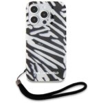 Karl Lagerfeld KLHCP15LHZBPKCCK iPhone 15 Pro 6.1" black hardcase IML Zebra Pattern & Cord - imagine 2