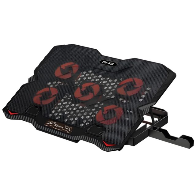 XTRIKE ME Laptop Cooling Pad with Built-in Phone Holder FN-813 Black - imagine 2