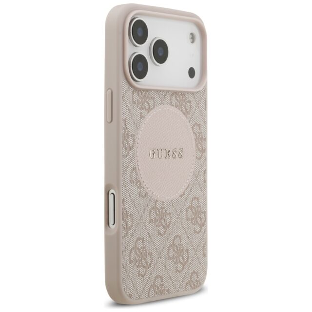 Case Guess 4G Circle Classic Logo        MagSafe for iPhone 17 Pro Max pink - imagine 4