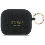 Case Guess Silicone Glitter Ring for AirPods Pro 3 black