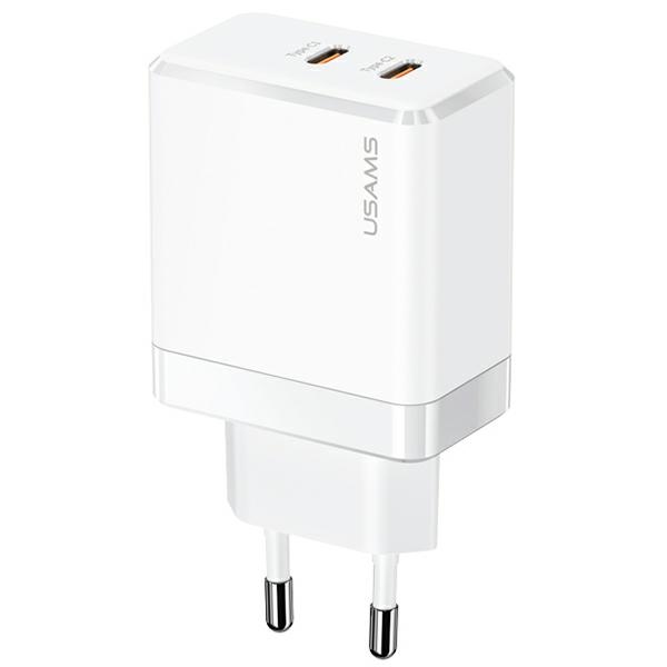 cps-607d1cfa97113e7de6e9c06aa5a8f33f-2025-12-07-08-58-37 USAMS wall charger 2xUSB-C T54 GaN 40W (only head) PD Fast Charging white CC172TC02 (US-CC172) - imagine 1