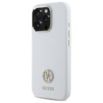 Guess GUHCP16LM4DGPH iPhone 16 Pro 6.3" white hardcase Silicone Logo Strass 4G - imagine 2