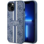 Guess GUHMP14MP4RPSB iPhone 14 Plus / 15 Plus 6.7" blue hardcase 4G Printed Stripes MagSafe