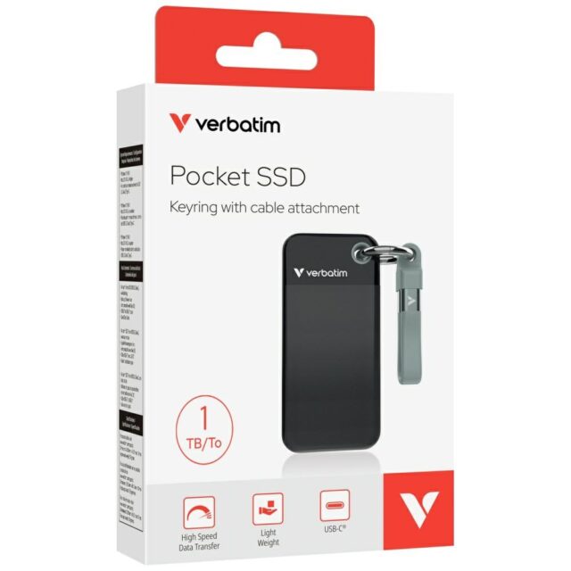 Verbatim Drive SSD 1TB - key ring with cable USB 3.2 gen.2 black-grey 32190 - imagine 7